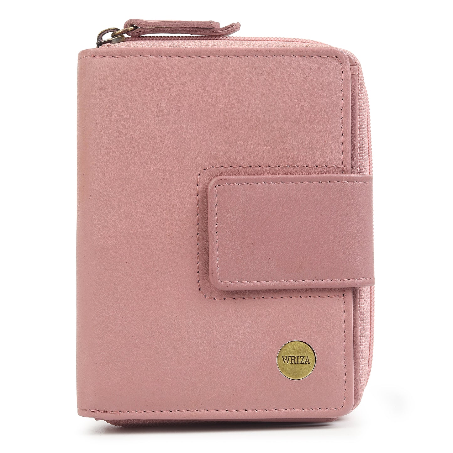 WRIZA Women's Genuine Leather Wallet | Lavender RFID Protected Clutch Purse with 9 Card Slots, ID Window & Zipper Coin Pocket for Gifting