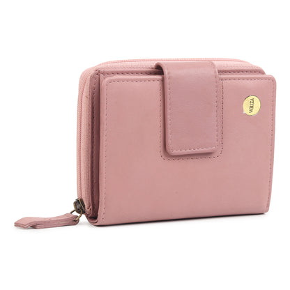 WRIZA Women's Genuine Leather Wallet | Lavender RFID Protected Clutch Purse with 9 Card Slots, ID Window & Zipper Coin Pocket for Gifting