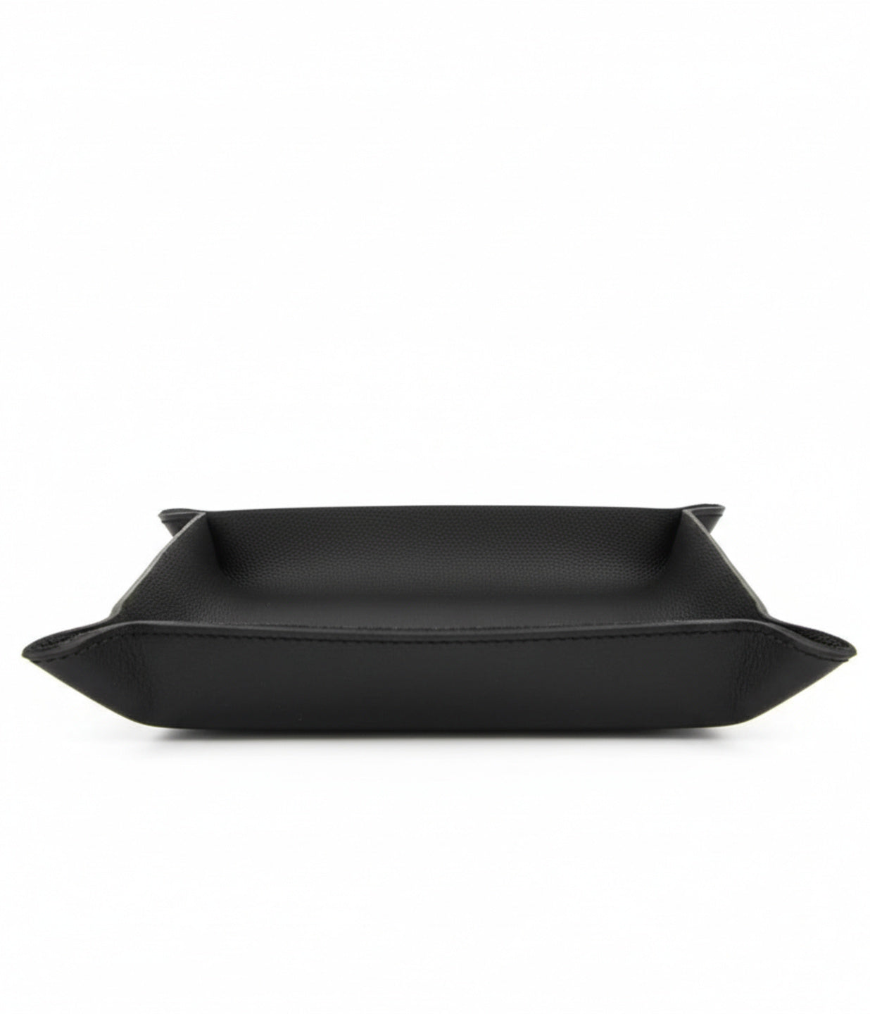 WRIZA Handcrafted Genuine Leather Valet Tray | Foldable Desk Organizer Catchall for Keys, Wallet, Phone & Office Stationery