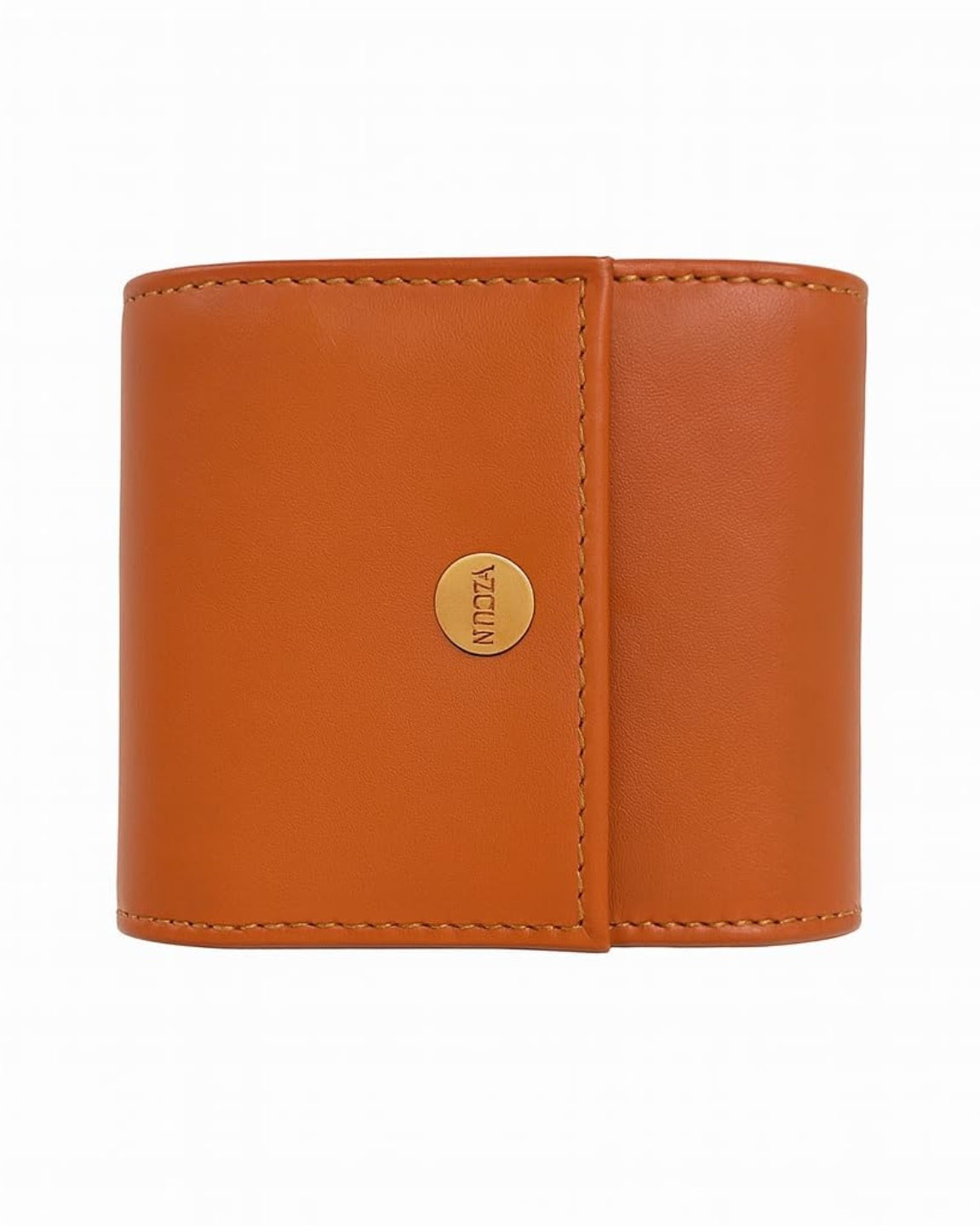 WRIZA Handcrafted Genuine Leather Single Watch Case Roll - Travel Organizer with Soft Suede Lining & Secure Snap Closure - Premium Tan Watch Box for Men & Women