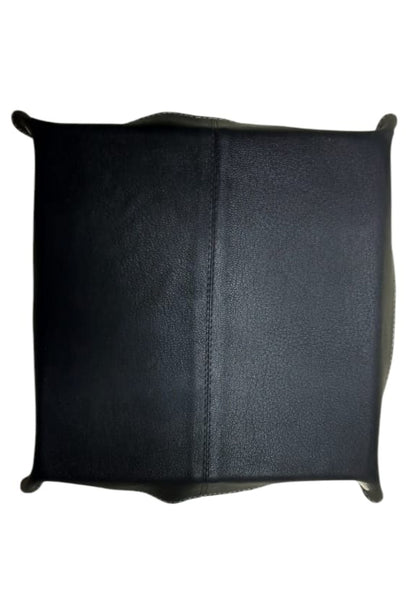WRIZA Handcrafted Genuine Leather Valet Tray | Foldable Desk Organizer Catchall for Keys, Wallet, Phone & Office Stationery