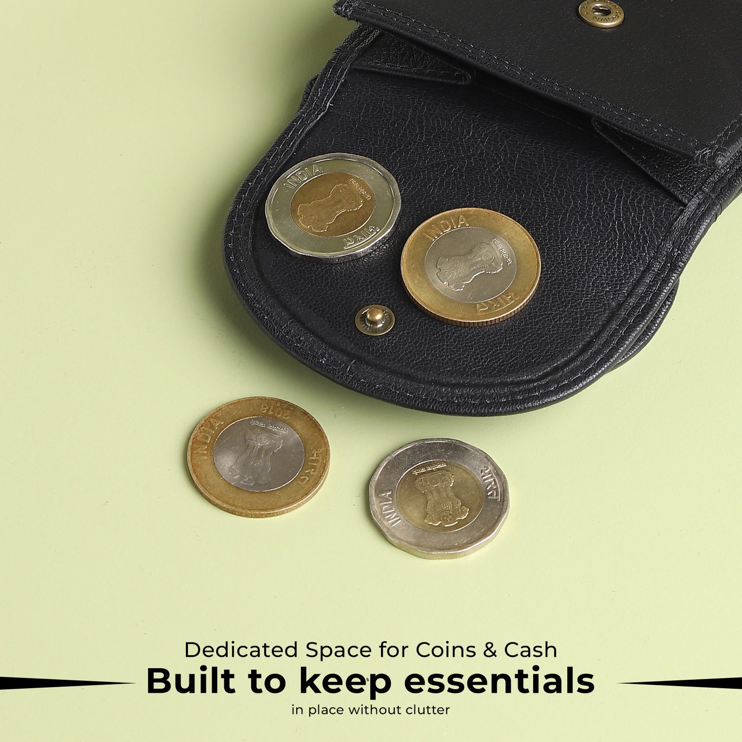 WRIZA Genuine Leather Wallet for Women | Textured Black Small Purse with Multiple Card Slots and Coin Pocket | Compact Handheld Organizer for Ladies