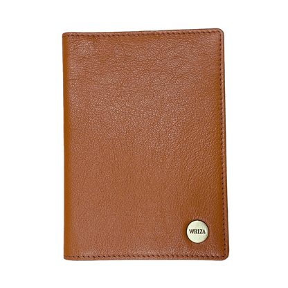 WRIZA Genuine Leather Passport Holder for Men & Women | Travel Wallet with 3 Card Slots & Cash Compartment | RFID Protected Passport Cover