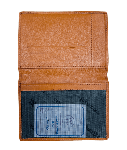 WRIZA Genuine Leather Passport Holder for Men & Women | Travel Wallet with 3 Card Slots & Cash Compartment | RFID Protected Passport Cover