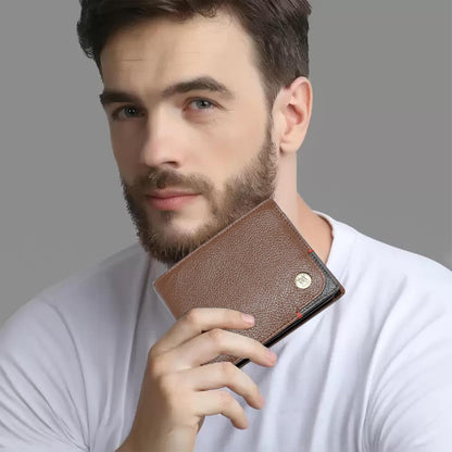 Wriza Men's Genuine Leather Wallet|Handcrafted Bifold with Coin Pocket, Multiple Card Slots & Durable Finish|Slim Premium Wallet for Men