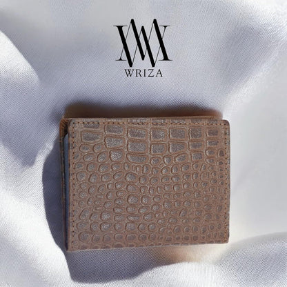 WRIZA Handcrafted Genuine Leather Card Case | Croc Textured | 11 Slot Card Holder