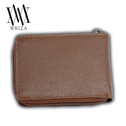 WRIZA Genuine Leather RFID Blocking Card Case Wallet for Men & Women | Tan (11 Slots)