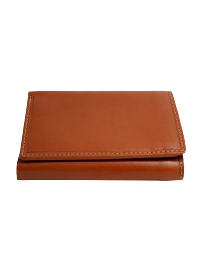 WRIZA Men's Genuine Leather Trifold Wallet | Tan Slim Credit Card Holder with 7 Slots & ID Window
