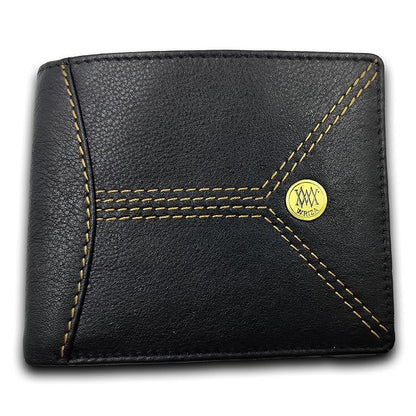 WRIZA Men's Genuine Leather RFID Blocking Bifold Wallet with Coin Pocket
