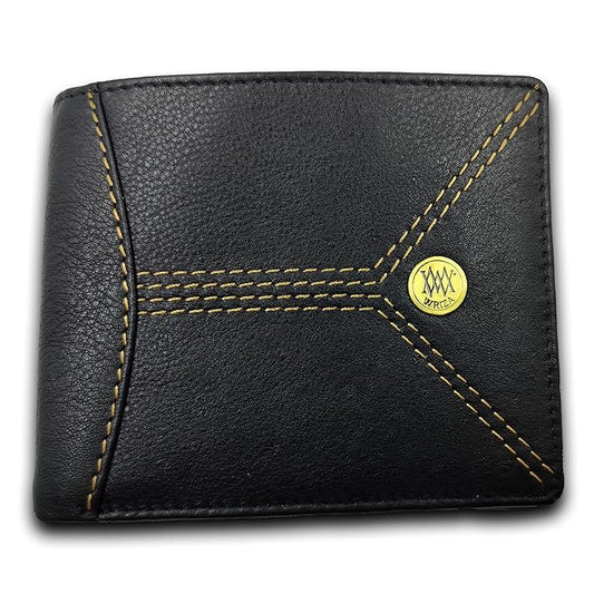 WRIZA Men's Genuine Leather RFID Blocking Bifold Wallet with Coin Pocket
