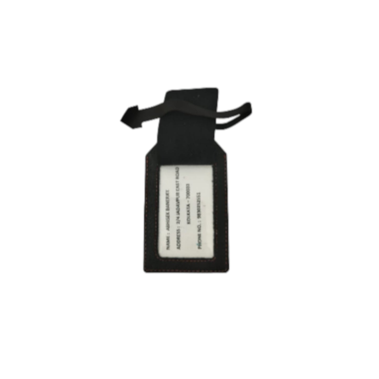 WRIZA Premium Handcrafted Genuine Leather Luggage Tag | Travel Bag Name ID Label with Privacy Cover | Elegant Security Tag for Suitcases and Handbags