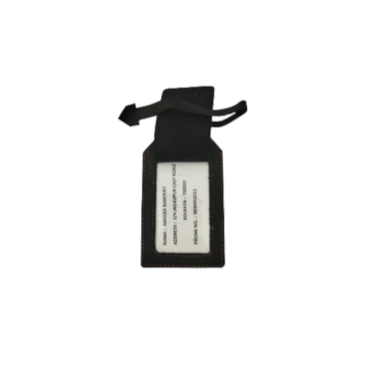 WRIZA Premium Handcrafted Genuine Leather Luggage Tag | Travel Bag Name ID Label with Privacy Cover | Elegant Security Tag for Suitcases and Handbags