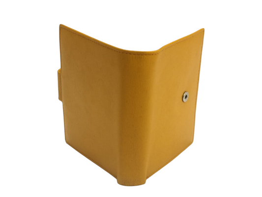 WRIZA Women Mustard Yellow Genuine Leather Two Fold Wallet | Small Purse with Coin Pocket