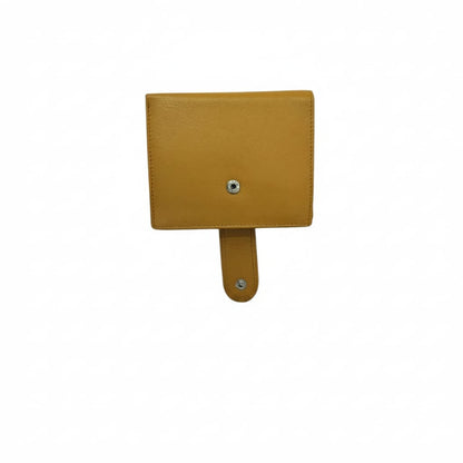 WRIZA Women Mustard Yellow Genuine Leather Two Fold Wallet | Small Purse with Coin Pocket