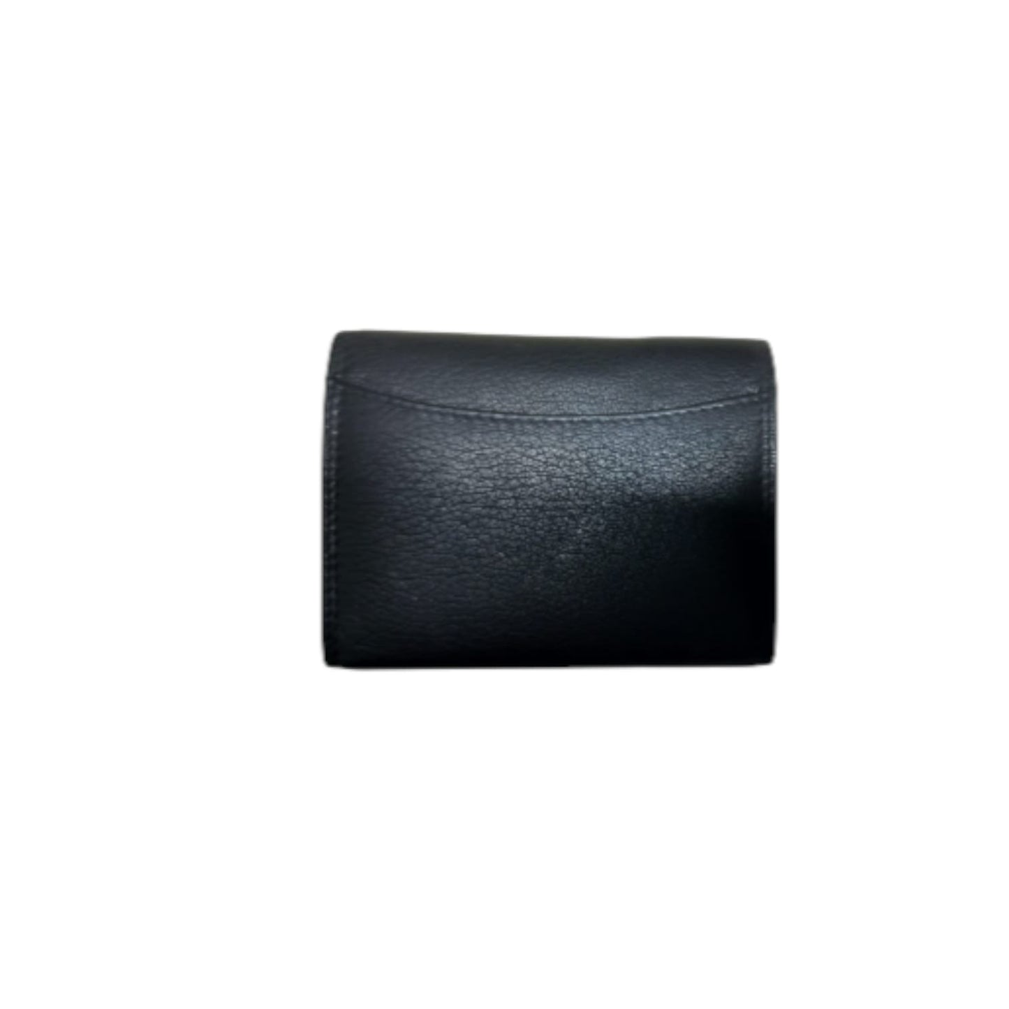 WRIZA Women's Genuine Leather Wallet | Small Black Purse with 3 Card Slots, ID Window & 2 Cash Pockets | Slim Scalloped Design Clutch for Ladies
