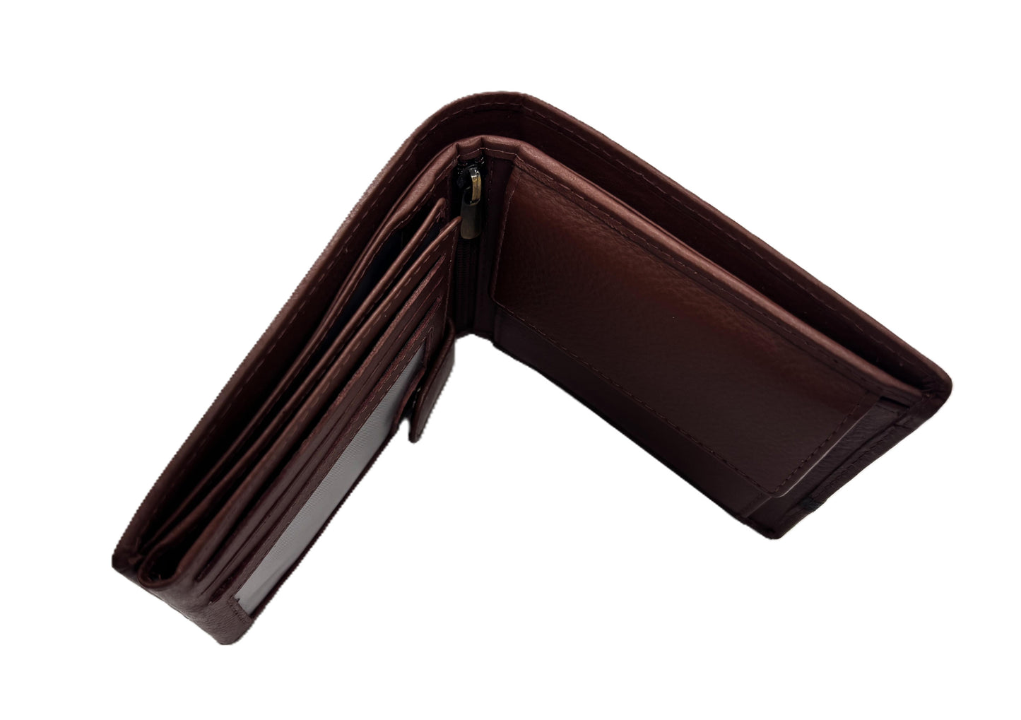 WRIZA Men’s Genuine Leather Bifold Wallet | Premium Textured Finish with Coin Pocket, 2 Currency Compartments & Multiple ID Card Slots | Stylish & Slim Casual Business Wallet for Men (Tan)