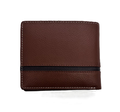 WRIZA Men’s Genuine Leather Bifold Wallet | Premium Textured Finish with Coin Pocket, 2 Currency Compartments & Multiple ID Card Slots | Stylish & Slim Casual Business Wallet for Men (Tan)