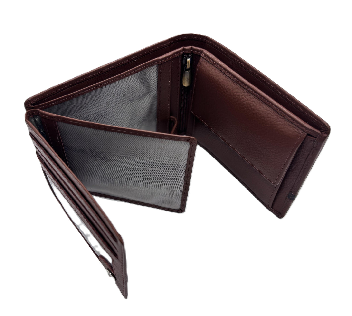 WRIZA Men’s Genuine Leather Bifold Wallet | Premium Textured Finish with Coin Pocket, 2 Currency Compartments & Multiple ID Card Slots | Stylish & Slim Casual Business Wallet for Men (Tan)