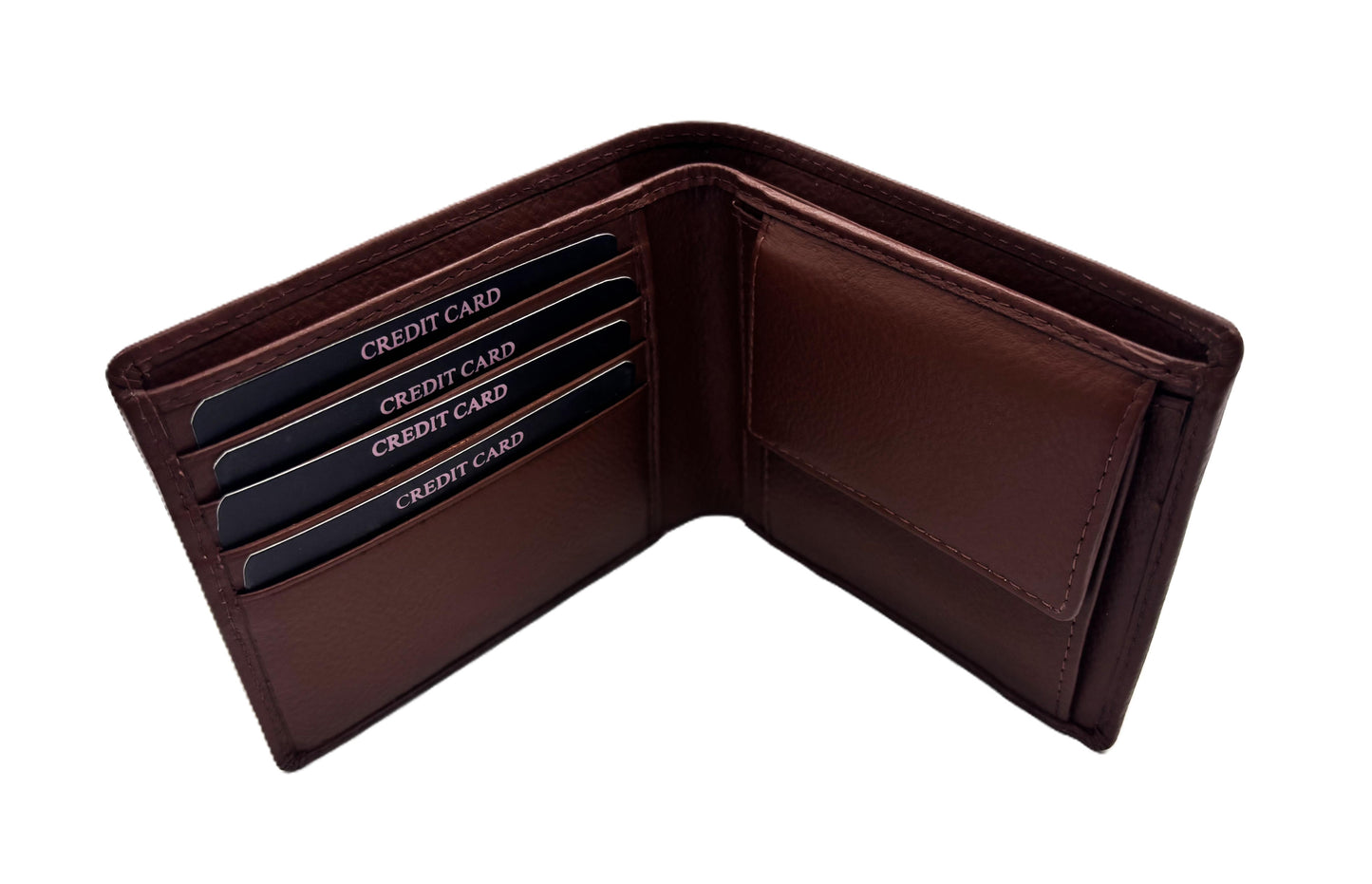 WRIZA Premium Genuine Leather Bi-fold Wallet for Men | Handcrafted Leather Slim Wallet with Coin Pocket, 2 Currency Compartments, and Multiple Credit Card Slots | Elegant Gift Box Included (Tan)