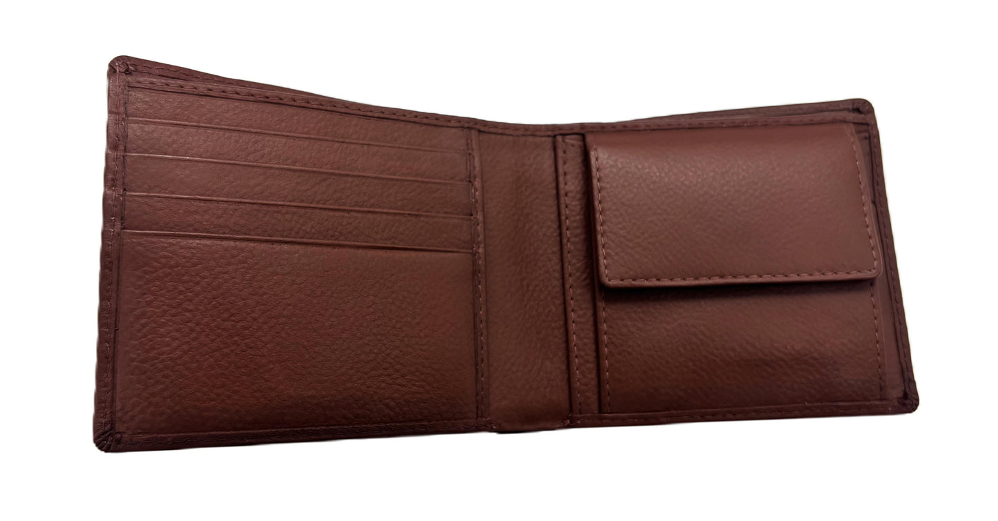 WRIZA Premium Genuine Leather Bi-fold Wallet for Men | Handcrafted Leather Slim Wallet with Coin Pocket, 2 Currency Compartments, and Multiple Credit Card Slots | Elegant Gift Box Included (Tan)