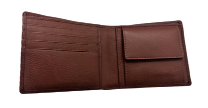 WRIZA Premium Genuine Leather Bi-fold Wallet for Men | Handcrafted Leather Slim Wallet with Coin Pocket, 2 Currency Compartments, and Multiple Credit Card Slots | Elegant Gift Box Included (Tan)