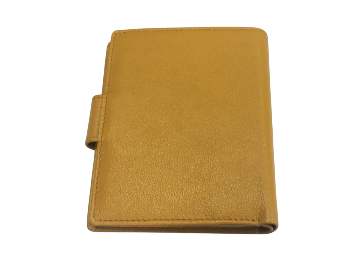 WRIZA Women Mustard Yellow Genuine Leather Two Fold Wallet | Small Purse with Coin Pocket