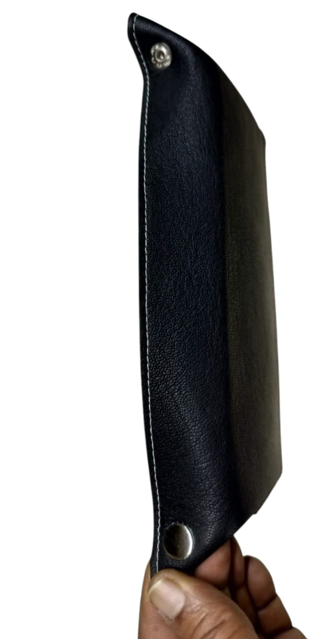 WRIZA Handcrafted Genuine Leather Valet Tray | Foldable Desk Organizer Catchall for Keys, Wallet, Phone & Office Stationery