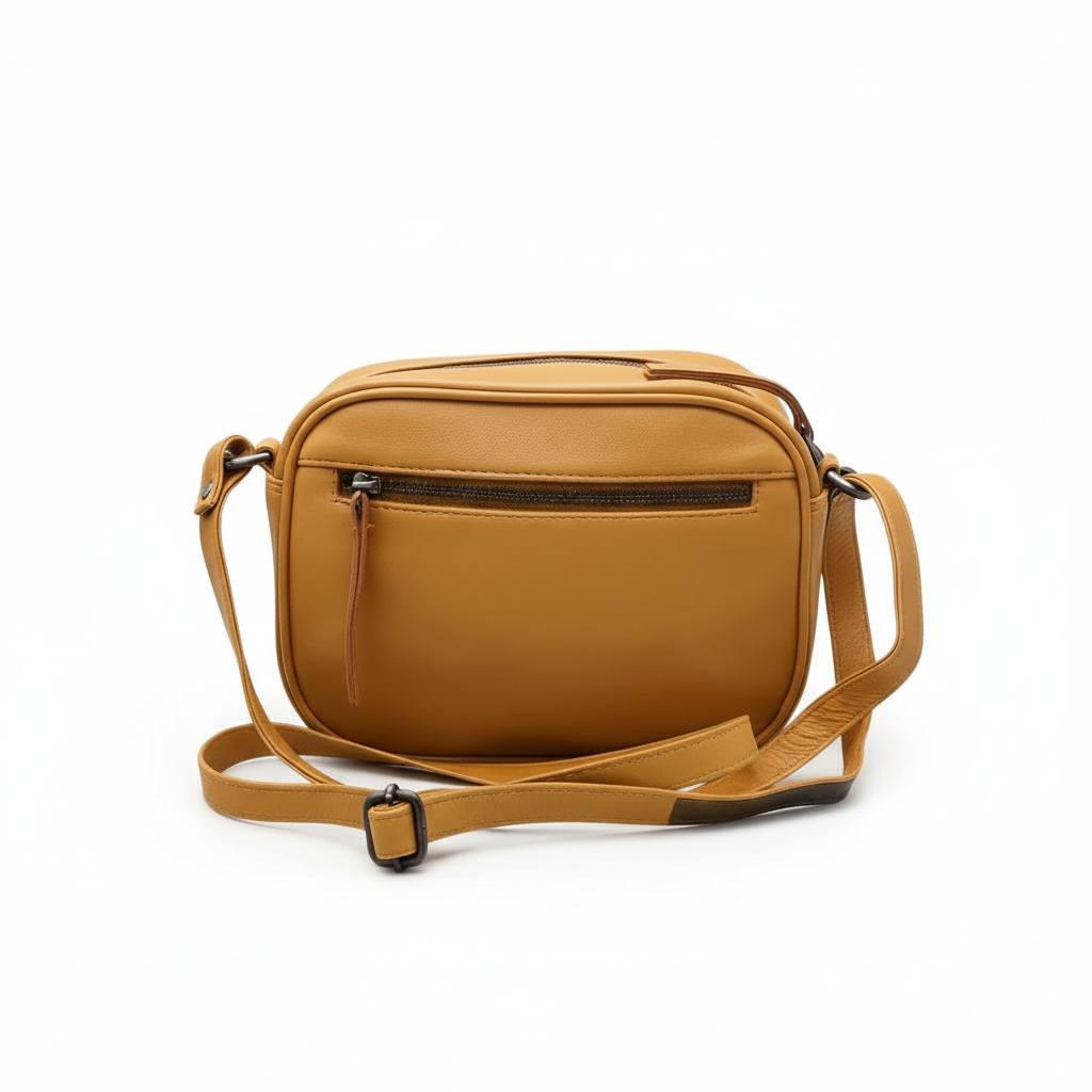 WRIZA Women’s Mustard Genuine Leather Sling Bag | Adjustable Strap Crossbody Purse