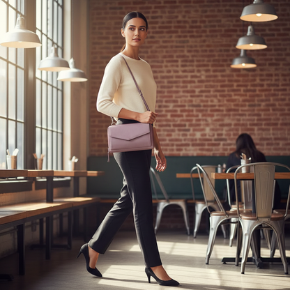 WRIZA Handcrafted Genuine Leather Sling Bag for Women | 3-Zip Wallet cum Crossbody Purse with Adjustable Strap & Card Slots