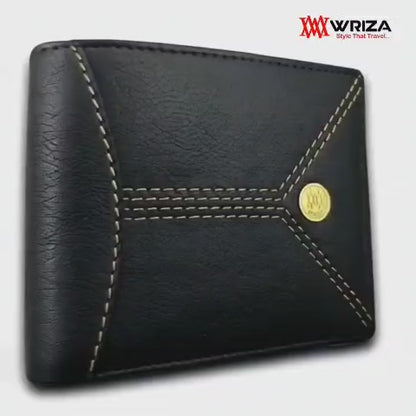WRIZA Men's Genuine Leather RFID Blocking Bifold Wallet with Coin Pocket
