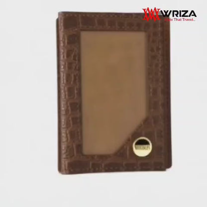 WRIZA Handcrafted Genuine Leather Card Case | Croc Textured | 11 Slot Card Holder