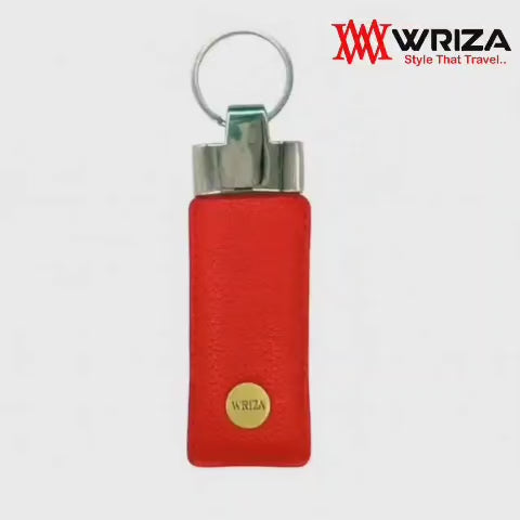 WRIZA Handcrafted Genuine Leather Keychain | Premium Tan Leather Keyring with Sturdy Metal Ring for Car, Home & Office Keys | Elegant Gift for Men & Women
